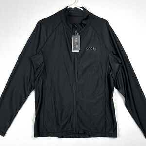 NWT Tesla Full Zip Jacket Progressive Sports Gear Rashguard Black Athleisure